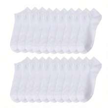 5 Pairs Of Black, White, And Gray Short Socks Suitable For All Seasons,For Both Men And Women, Suitable For Daily Casual Wear - trắng - Xem 1