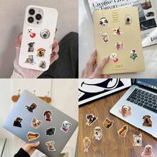 50 个/包可爱宠物小狗表情包涂鸦贴纸，卡通搞笑动漫美学标签贴纸包适用于笔记本电脑、乐器装饰、剪贴簿、自粘密封文具卡片信封、万圣节圣诞节礼物用品、青少年派对奖励激励 - 彩色 - 查看 10