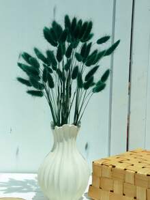 60/120/240 piezas Flores artificiales estilo bohemio - Colas de conejo secas naturales Pampas Grass - Multicolor, Flores de diente de león - Decoración para el hogar, la boda, la oficina, la cafetería - Regalos para el Día de San Valentín y el Día de la Madre - Verde Oscuro - Ver 4