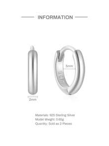 EleRunis 1 对 925 纯银经典方晶锆石 5 毫米 - 9 毫米耳环 18K 镀金防过敏微型软骨耳环穿孔时尚珠宝适合女性日常佩戴 - 銀色 - 查看 18