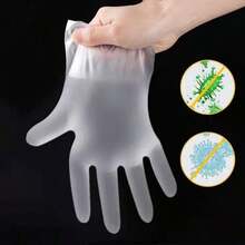 100/300pcs Disposable TPE Gloves Are Transparent, Thick, Elastic, Durable, Waterproof, Oil-Proof, Puncture-Resistant, And Have Good Sealing Performance. They Fit Your Hands Well And Are Suitable For Kitchen Cleaning, Baking, Pet Care, Grooming, And Laboratory Applications - Bagged - View 6