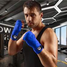 Vendas de boxeo, guardamanos de boxeo, vendas elásticas para manos, paquete de 2 vendas deportivas (5 m), vendas para artes marciales mixtas Guardamanos elásticos para protección de muñecas y nudillos - Azul Marino - Ver 9