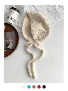 1pc Niche Striped Knit Small Scarf Headband For Women, Warm Ear Muffs, Versatile Headwear, Retro Chic Striped Small Scarf, Knit Ear Warmer Neck Gaiter, Autumn/Winter - Wide Striped Wool Earmuffs - View 8