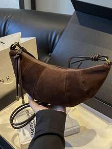 1 pieza Bolso de hombro en forma de media luna con estampado de leopardo vintage chic, nuevo bolso cruzado para mujer 2025