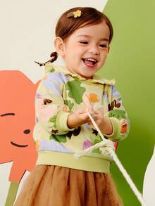 mini bala Áo nỉ tay dài cho bé gái mềm mại, dễ thương, bền, thoải mái cho mùa thu - tông màu vàng - Xem 2