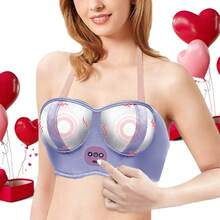 Aedwdpe Electric Bust Massager, Breast Massager Bra, Chest Enhancement Instrument USB Wireless Prevent The Chest Sagging With 3 Massage Modes, Purple Comfort Daily - 紫色 - 查看 2