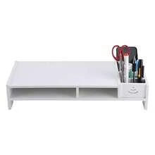 Computer Desktop Monitor Stand Laptop TV Display Screen Riser Shelf White, 49*21*11cm - White - View 9