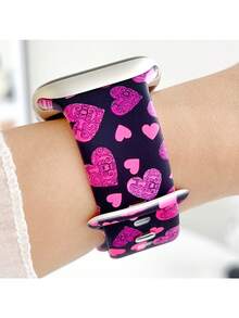 1pc Women's Love Printed Soft Silicone Strap Compatible With Apple Watch Band 38mm 40mm 41mm 42mm 44mm 45mm 49mm (S10 42 )Mm (S10 46)Mm , Pink Soft And Comfortable Replaceable Sports Band Compatible With Iwatch Series 11 Ultra 3 SE3 Ultra 2 S10 SE2 9 8 7 SE 6 5 4 3 2 1Christmas, Mother's Day, Valentine's Day Gift.