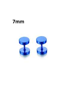 1 件不锈钢圆盘杠铃耳环，男女通用，适合日常佩戴