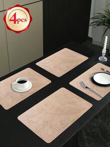 1-8pcs Simple Rectangular PVC Placemats, Washable, Easy Clean, Wipeable, Non-Slip, Heat-Resistant, Dining Table Mats, Sweet Reverie, Elegant Placemats, Tabletop Setting, Kitchen Dining Mat, Holiday Wedding Decor - Multicolor - View 14