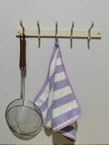 1 Piece Of Cream Colored Door Hook, Space Aluminum Bathroom Wall Mounted Cabinet Coat Hook, No-Drill Wall Backpack Storage Adhesive Hook, Suitable For Kitchen, Bathroom, Balcony, Etc