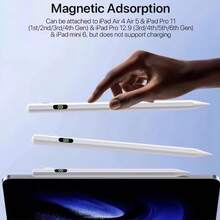 Lápiz stylus compatible con iPad Apple: carga rápida compatible con Apple Pencil, con rechazo de palma y sensibilidad a la inclinación - Lápiz compatible con iPad 10/9/8/7/6, compatible con iPad Pro 12.9"/11"/13" M4, compatible con iPad Mini 6/5, compatible con iPad Air 5/4/3/11"-13" M2 [Sensibilidad a la inclinación y rechazo de palma] Regalo para madre, familia, amigos, niños, cumpleaños, festivos y teléfono