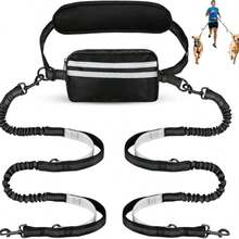 Hands-Free Dog Leash, 2-In-1 Pet Leash With Waist Pouch, Reflective Dog Walking Leash - Multicolor - View 6