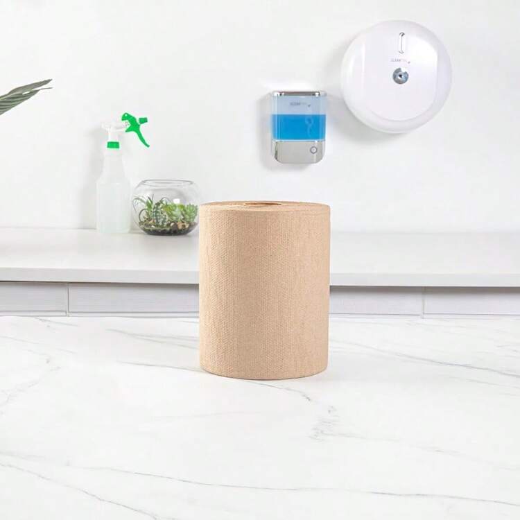 RestaurantwareClean Tek Professional Toalla de papel enrollada dura de 600 pies x 8 pulgadas 1 rollo de toalla de papel para baño los dispensadores se venden por separado 1 capa rollo de toalla - Marrn - Añade 8