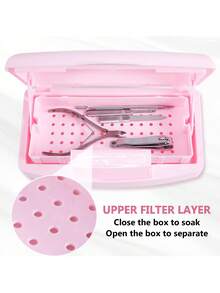 1 pezzo Vassoio di disinfezione per salone di unghie in plastica ABS, Vassoio di disinfezione (Rosa)