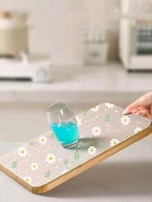 1 rollo de revestimiento de gabinete de cocina con patrón de margaritas, revestimiento de cajón antiadherente, revestimiento de gabinete antideslizante, revestimiento de refrigerador lavable de EVA, almohadilla de refrigerador fácil de cortar, decoración del hogar, fiesta y almacenamiento navideño