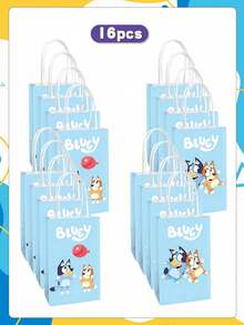 Bluey إمدادات حفلة بموضوع بلوي - هالوين، ، عيد الميلاد والأعياد، أكياس ورقية بشكل كلب، أكياس حلوى، أكياس تسوق، أكياس هدايا عيد الميلاد، أكياس تعبئة الشاي الأزرق، القهوة والمشروبات، أكياس هدايا الحفلات، أكياس تذكارية للحفلات
