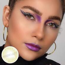 FRESH LADY زوج من العدسات اللاصقة الجمالية للعيون باللون الأخضر الليموني، عدسات ماكياج للحدقة، للارتداء اليومي، المواعدة، العمل، الاستخدام السنوي، 14.2 مم - بني - مشاهدة 4