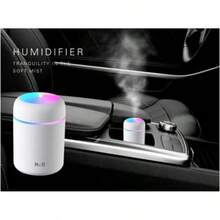 Colorful Cool Mini Humidifier, Essential Oil Diffuser, Aroma Essential USB Personal Desktop Humidifier For Car, Office Room, Bedroom Etc,2 Adjustable Mist Modes (White) - trắng - Xem 7