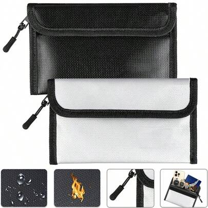 2200℉ Fireproof Money Bag Waterproof Document Envelope File Pouch Cash Box