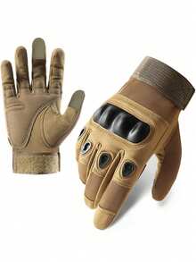 1 Pair Tactical Gloves For Men Shooting Gloves Hard Shell Knuckle Protection Leather Palm Motorcycle Gloves For Riding Airsoft Gloves For Paintball Climbing Training