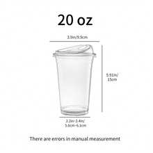 12oz,16oz,20oz,24oz  PET Material Transparent Cups For Refrigeration And Freezing (With Straw Opening And Lid), 50 Sets Of Cylindrical Disposable Cups, With A Design Suitable For Sipping, Perfect For Making Smoothies, Milkshakes And Cold Drinks. Ideal For Weddings, Parties And Various Gatherings. - Clear - View 13