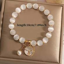 1PC Natural Cats Eye Crystal Bracelet, Vintage Cottagecore Accessories, Gift For Her Friendship Day