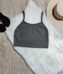 2-Piece Kit With Ribbed Straps And Women's Leggings, Comfort And Quality - Grey - View 3