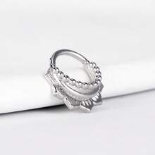 1pc Elegant Nose Rings Stainless Steel Round Thorns Nose Rings Cartilage Hoop Earrings Segment Septum Clickers Piercing Men Women Jewelry