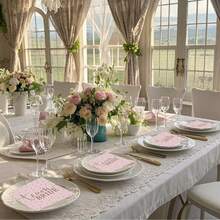 20 件/40 件/60 件/套，单身派对新娘送礼会餐巾 Team Braut 波尔卡圆点餐桌装饰，适合单身派对新娘和新娘团队/婚礼，颜色为粉色和玫瑰金 - 彩色 - 查看 3