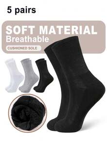 5 Pairs Of Solid Casual Ankle For All Season Breathable & Comfortable Fabric Stretchy Sport Socks
