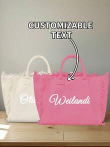 Geantă de umăr personalizată, cu capacitate mare, o geantă de mână pliabilă și casual pentru femei, perfectă pentru plajă, picnic, vacanță și multe altele. Potrivită pentru adolescente, femei și studente, este ideală pentru școală, serviciu, facultate, activități în aer liber, cumpărături, călătorii și ieșiri de zi cu zi.