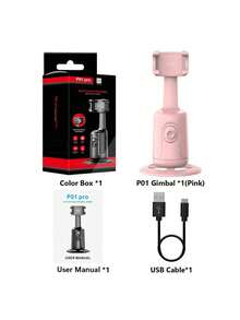 AXNEN Auto Face Tracking 360° Rotation Gimbal With Dimmable Fill Light,Cold Shoe Mount Gesture ControlSmartphone Phone Holder For AI Smart Shooting,Selfie Vlogging, Streaming.Living Vlog,And Video Calls