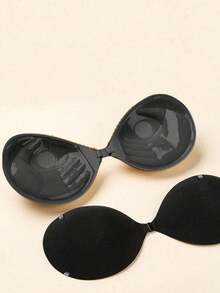 2/1pc Adhesive 3cm Thick Push Up Bra, Backless Strapless Invisible Bra, Reusable Bust Enhancer - Multicolor - View 12