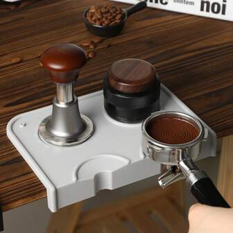 1 almohadilla para prensar café, juego de accesorios para café, soporte antideslizante para tapete de espresso, almohadilla para borde de esquina
