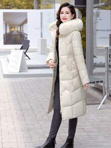 Women Winter Coats - White - View 5