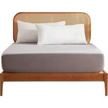 Sonive Fitted Sheet 140 X 200 Cm, Polyester Bed Sheet For Mattress Height Up To 30 Cm, Oeko-Tex Certified Bed Sheet, Black