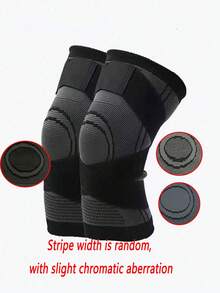 1/2pcs Compression Nylon Strap Knee Pads, Shock Absorption Bandage For Outdoor Hiking, Cycling, Football, Basketball, Running, Breathable Wrap-Around Non-Slip Knee Protector - Multicolor - View 32