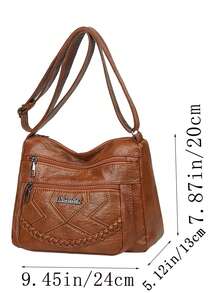 新款韩版时尚软皮女士旅行背包 - 棕色 - 查看 5