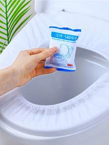 50pcs Disposable Non-Woven Toilet Seat Covers, Portable Travel Toilet Mat, Waterproof Toilet Paper Pad, Essential For Travel & Business, Bathroom Decor, Summer