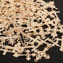 10pcs/20pcs/50pcs Retro Charms For Jewelry Making, Multiple Alloy Material Bright Gold And KC Gold Cross Mixed Pendants,Can Be Used To Make Necklaces, Bracelets, Keychain Pendants, Multiple Random Mixed Shipments - M552 - View 18