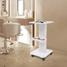 Aesthetician Trolley Cart With Wheels, Aluminum Salon Spa Beauty Machine Trolley Stand, Load 135lbs, 3 Tier Beautician Rolling Cart Aesthetician Machine Mobile Handcart For Beauty Instrument Storage - White - View 1