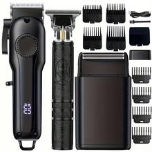 Electric Shaver Set, Beard Trimmer Set, Men's Grooming Kit. Haircut, Shave, Style And Trim. Suitable For Home, Car, Travel And Business Trip Use. Gift For Father And Husband