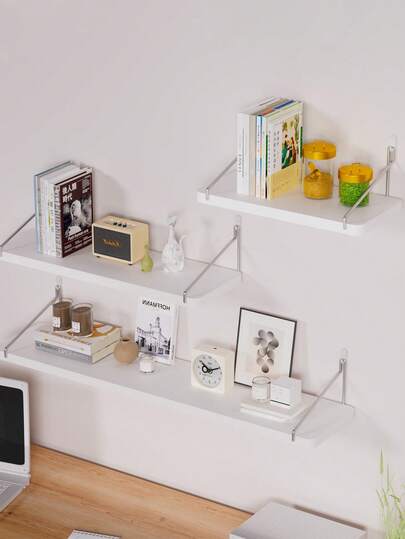 1pc Floating Shelf For Wall Decor, Rustic Wood Wall Shelf For Bedroom, Farmhouse Shelf For Bathroom, Hanging Shelf For Storage, Wall Mounted Shelving Unit, Hanging Plant Rack