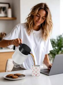 Travel Milk Coffee Mug 8oz - Spillproof Insulated Mug With Lid With Unique Pattern Design, Double Wall Stainless Steel For Hot And Cold Drinks, Suitable For Home/Office/Travel - White Cherry - View 8