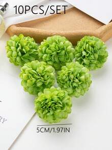 10/20/30/1000个/套 人造绣球花球、花头球、菊花串、DIY花环材料、生日派对、聚会、派对装饰、婚礼篮、新娘手捧花、家居、餐厅、卧室、窗台装饰、花瓶装饰、情人节、新年装饰、户外花园 - 綠色 - 查看 2