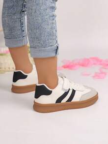 1 Pair Children's Fashionable Casual Sneakers, Design Suitable For Boys & Girls, Outdoor, Party, Travel, Autumn - Beige - View 6