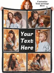 1 chiếc chăn lông cừu flannel có văn bản và hình ảnh tùy chỉnh, chăn mềm mại và thoải mái, thích hợp cho phòng ngủ, ghế sofa, văn phòng, cắm trại ngoài trời, du lịch, quà tặng ngày lễ, ý tưởng quà tặng hoàn hảo - 3 bức ảnh - Xem 6