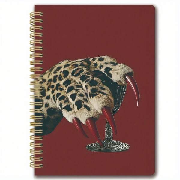 Cuaderno espiral A5 - Diseño elegante de estampado de leopardo, cubierta gruesa color castaño, bordes redondeados, 5x8 pulgadas (13.97x21.08 cm), 50 páginas - Adecuado para diario, oficina, escuela, regalos - Cuaderno de moda diseñado para profesionales y estudiantes, encuadernación, esencial para escritores creativos, papel de alta calidad, libreta de escritura