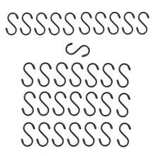 10 个防滑重型 S 型挂钩，小号橡胶涂层钢金属黑色衣柜 S 型挂钩，用于悬挂植物、牛仔裤、珠宝、花盆、杯子、毛巾